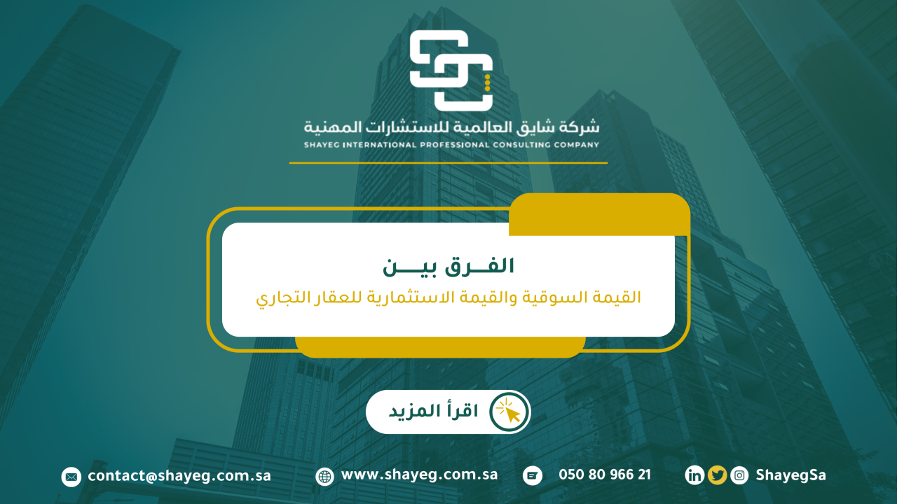 الفرق بين القيمة السوقية والقيمة الاستثمارية للعقار التجاري